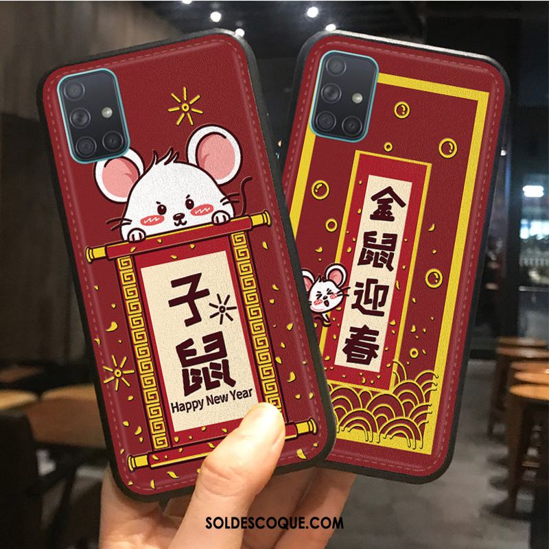 Coque Samsung Galaxy A51 Dessin Animé Tendance Charmant Cuir Rouge En Vente