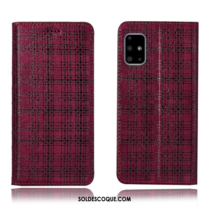 Coque Samsung Galaxy A51 Plaid Étui Modèle Fleurie Velours Étoile Housse En Ligne