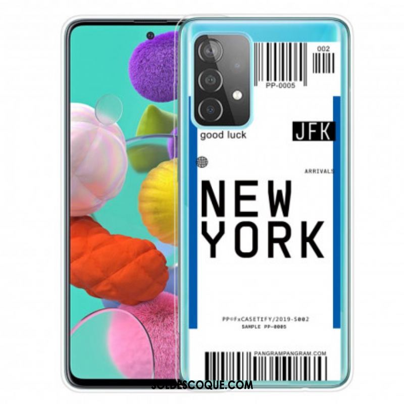 Coque Samsung Galaxy A52 4G / A52 5G / A52s 5G Boarding Pass to New York