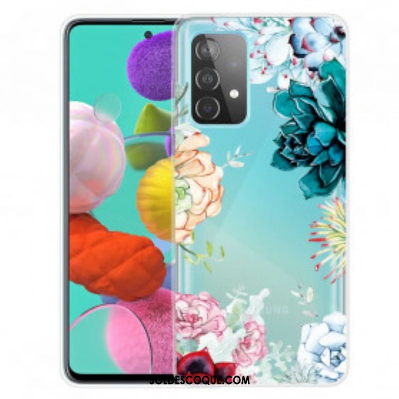 Coque Samsung Galaxy A52 4G / A52 5G / A52s 5G Fleurs Aquarelle