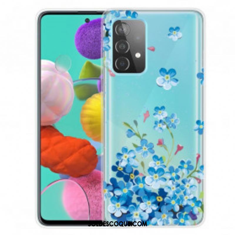 Coque Samsung Galaxy A52 4G / A52 5G / A52s 5G Fleurs Bleues