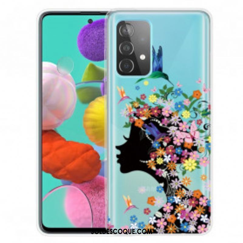 Coque Samsung Galaxy A52 4G / A52 5G / A52s 5G Jolie Tête Fleurie