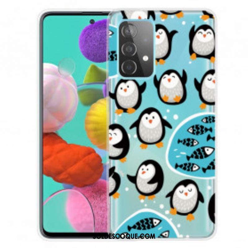 Coque Samsung Galaxy A52 4G / A52 5G / A52s 5G Pingouins et Poissons