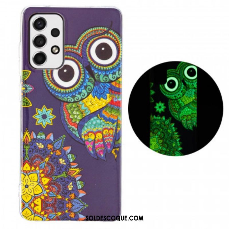 Coque Samsung Galaxy A53 5G Hibou Mandala Fluorescente