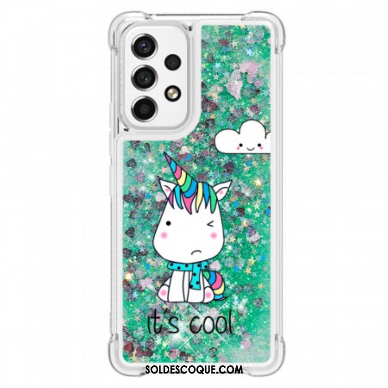 Coque Samsung Galaxy A53 5G Licorne Paillettes