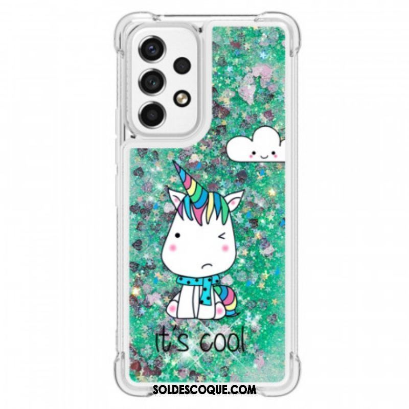 Coque Samsung Galaxy A53 5G Licorne Paillettes