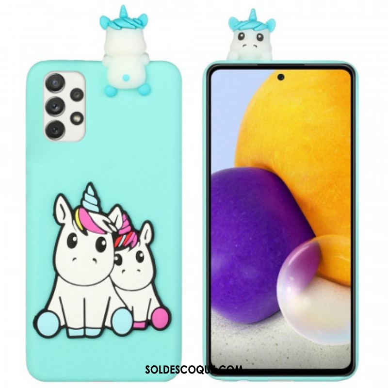 Coque Samsung Galaxy A53 5G Licornes 3D