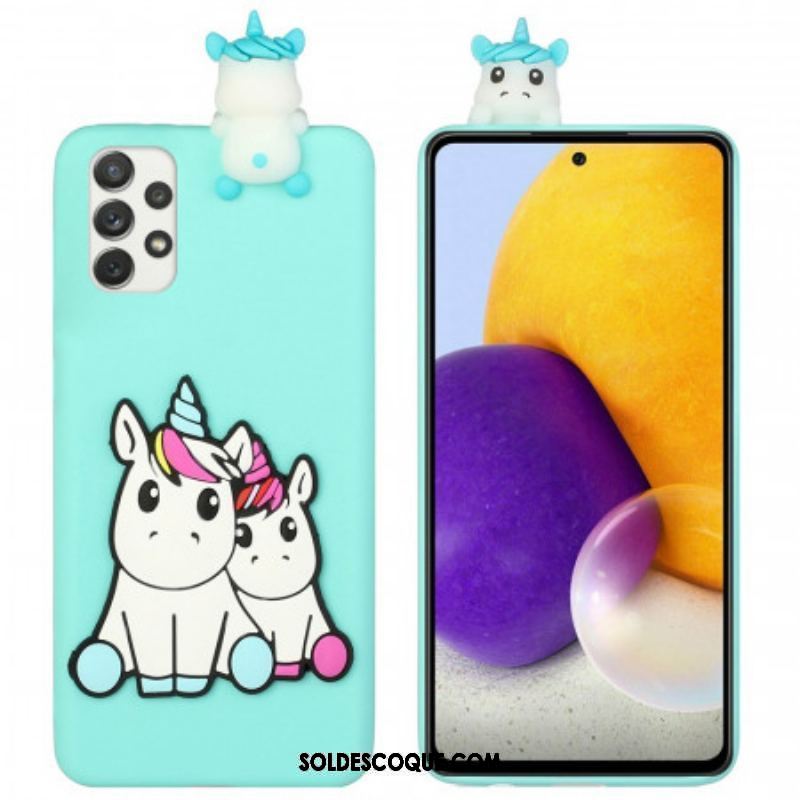 Coque Samsung Galaxy A53 5G Licornes 3D