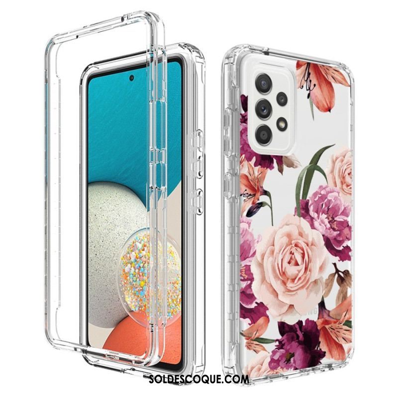 Coque Samsung Galaxy A53 5G Transparente Fleurs