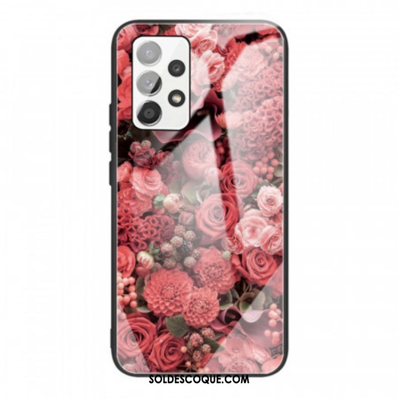 Coque Samsung Galaxy A53 5G Verre trempé Fleurs Roses