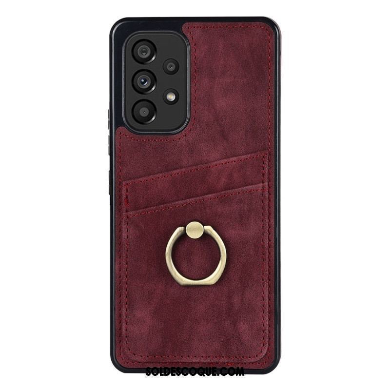 Coque Samsung Galaxy A53 5G Vintage Anneau-Support et Porte-Cartes