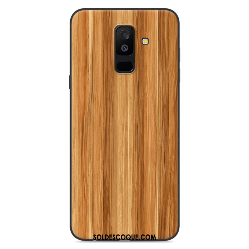 Coque Samsung Galaxy A6 Grain De Bois Silicone Protection Fluide Doux Incassable Pas Cher