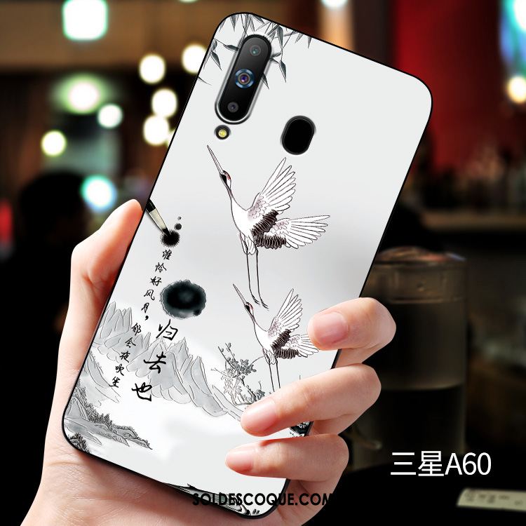 Coque Samsung Galaxy A60 Téléphone Portable Étui Incassable Silicone Gaufrage Soldes