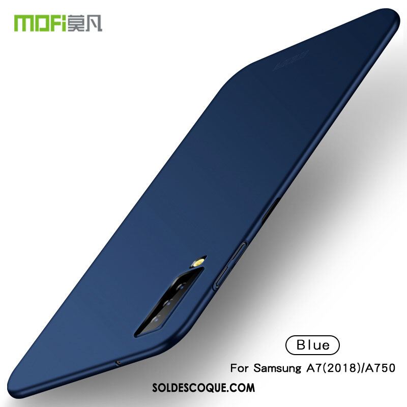 Coque Samsung Galaxy A7 2018 Bleu Étui Étoile Téléphone Portable Incassable Pas Cher