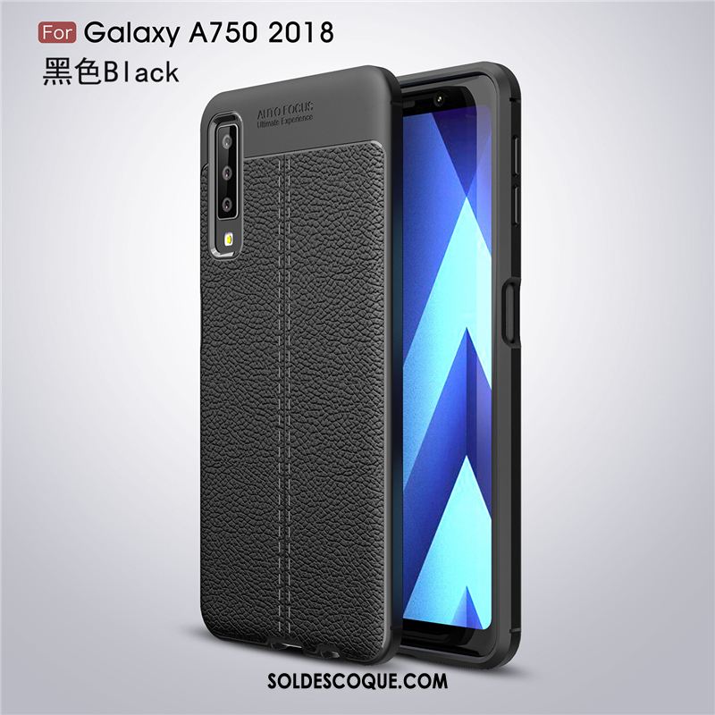 Coque Samsung Galaxy A7 2018 Créatif Noir Modèle Fleurie Étoile Tendance En Ligne