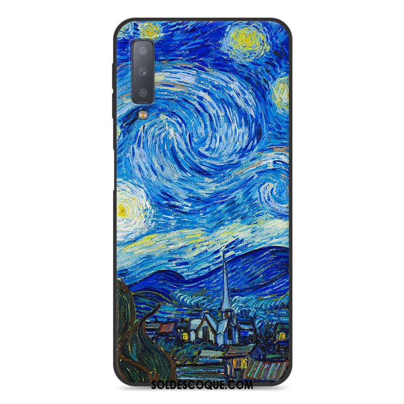 Coque Samsung Galaxy A7 2018 Protection Incassable Bleu Dessin Animé Fluide Doux Soldes