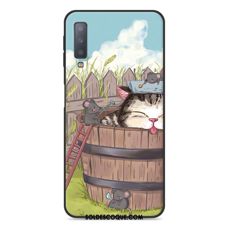 Coque Samsung Galaxy A7 2018 Tout Compris Dessin Animé Bleu Téléphone Portable Étui Pas Cher