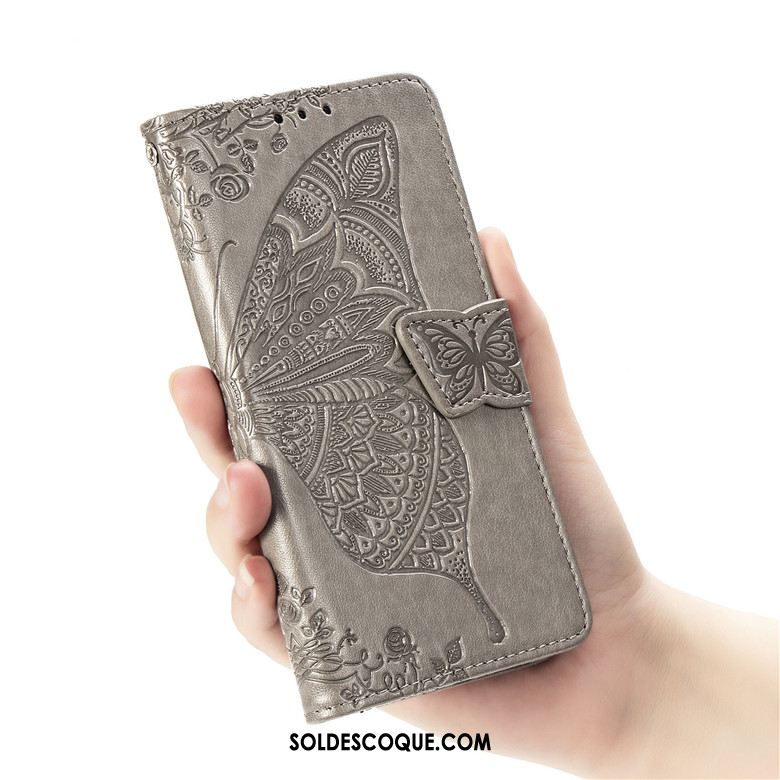 Coque Samsung Galaxy A70 Étui En Cuir Téléphone Portable Gris Fluide Doux Étoile France