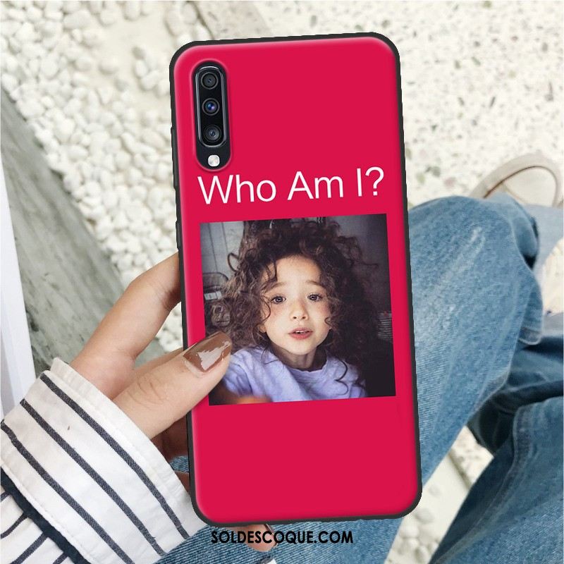 Coque Samsung Galaxy A70 Étui Étoile Fluide Doux Rouge Net Rouge Pas Cher