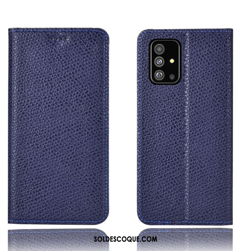 Coque Samsung Galaxy A71 Modèle Fleurie Étui Incassable Mesh Bleu Pas Cher