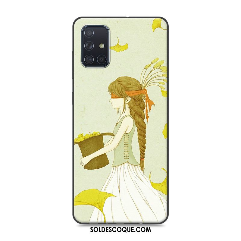 Coque Samsung Galaxy A71 Ornements Suspendus Jaune Nouveau Étoile Personnalité Housse Pas Cher