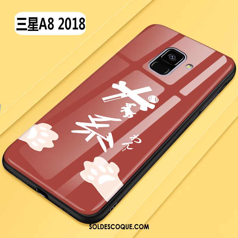 Coque Samsung Galaxy A8 2018 Amoureux Incassable Difficile Tout Compris Rouge Housse En Ligne