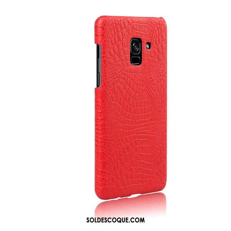 Coque Samsung Galaxy A8 2018 Difficile Qualité Rouge Protection Cuir Pas Cher