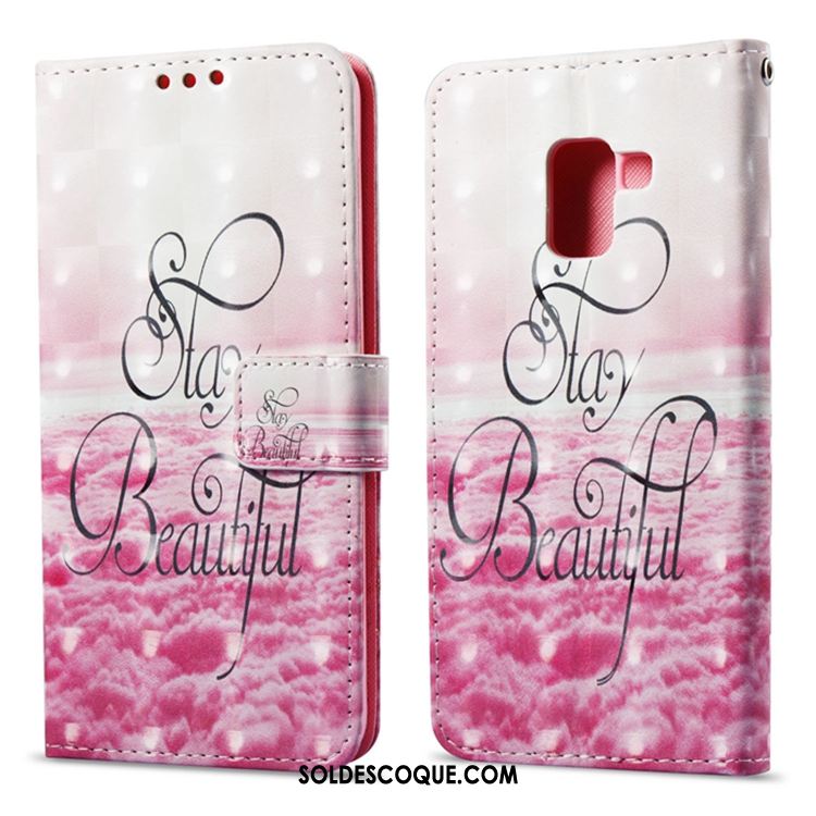 Coque Samsung Galaxy A8 2018 Silicone Téléphone Portable Portefeuille Rose Incassable Soldes