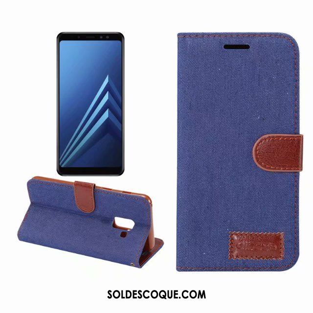 Coque Samsung Galaxy A8 2018 Téléphone Portable Fluide Doux Étui Bleu Silicone En Ligne