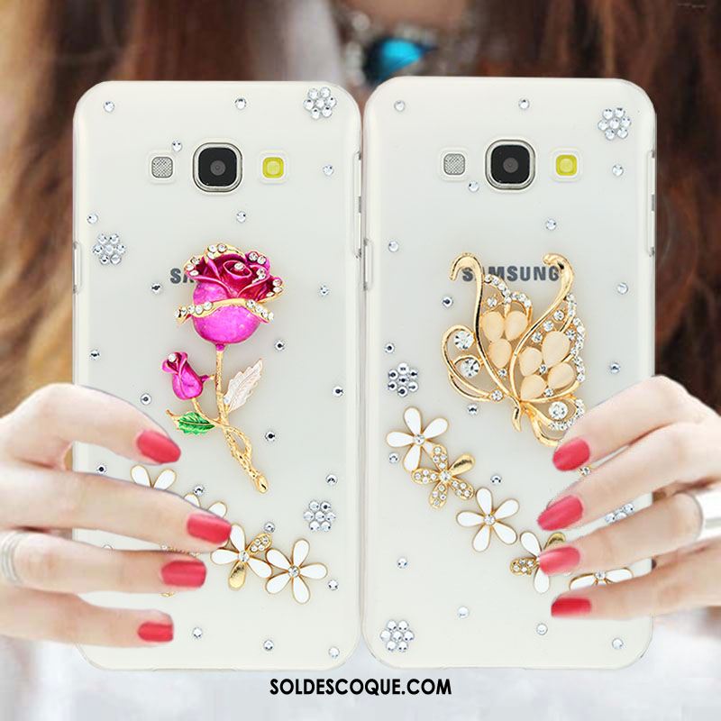 Coque Samsung Galaxy A8 Incassable Strass Tendance Étui Blanc En Vente