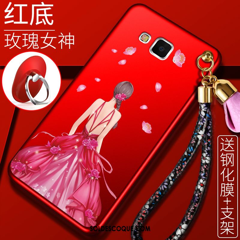 Coque Samsung Galaxy A8 Support Fluide Doux Étoile Tout Compris Rouge Pas Cher