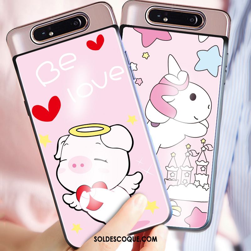 Coque Samsung Galaxy A80 Incassable Rose Étui Téléphone Portable Tout Compris Pas Cher