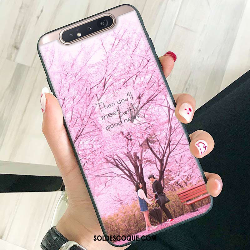 Coque Samsung Galaxy A80 Protection Dessin Animé Rose Étoile Personnalisé Housse Pas Cher