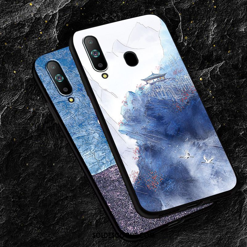 Coque Samsung Galaxy A8s Incassable Personnalité Délavé En Daim Tout Compris Fluide Doux En Vente