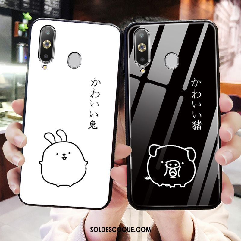 Coque Samsung Galaxy A8s Miroir Dessin Animé Simple Blanc Tout Compris Pas Cher