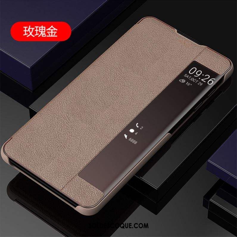 Coque Samsung Galaxy A8s Or Rose Cuir Véritable Étoile Protection Étui Pas Cher