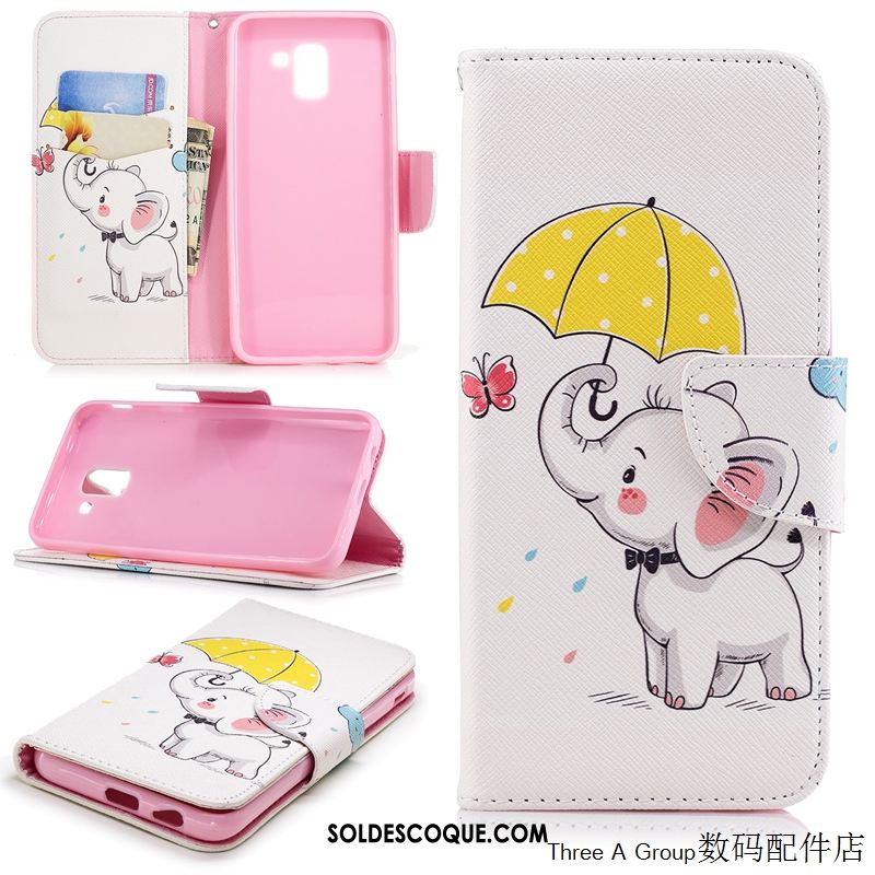 Coque Samsung Galaxy J6 Téléphone Portable Blanc Dessin Animé Étui En Cuir Incassable En Ligne