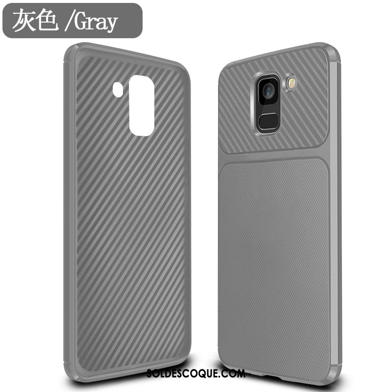 Coque Samsung Galaxy J6 Vérifier Carreaux Gris Protection Silicone Étui Pas Cher