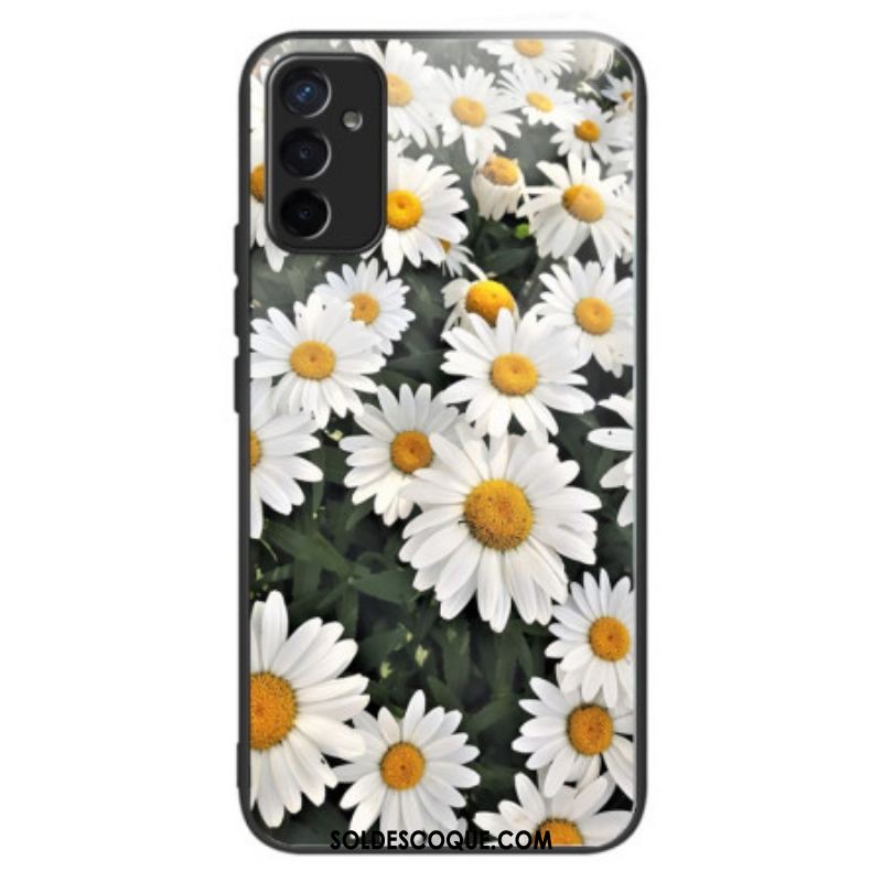 Coque Samsung Galaxy M13 Verre Trempé Marguerites