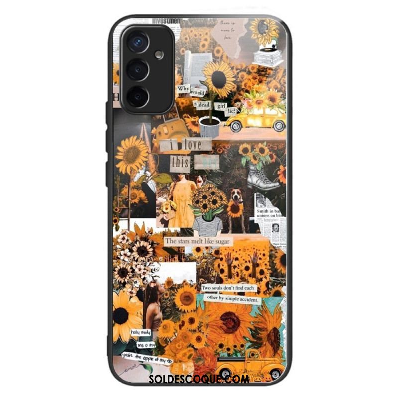 Coque Samsung Galaxy M13 Verre Trempé Tournesols