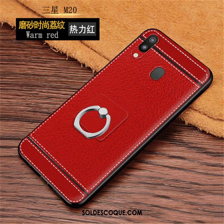 Coque Samsung Galaxy M20 Modèle Fleurie Cuir Simple Délavé En Daim Marque De Tendance France