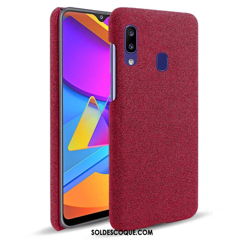 Coque Samsung Galaxy M20 Rouge Étoile Modèle Fleurie Protection Tissu Soldes