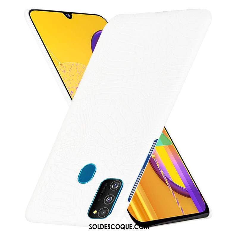 Coque Samsung Galaxy M30s Délavé En Daim Sentir Blanc Étui Modèle Fleurie Soldes