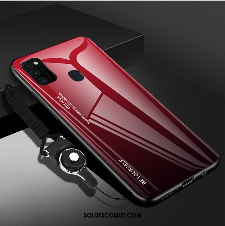 Coque Samsung Galaxy M30s Incassable Miroir Rouge Verre Étui En Vente