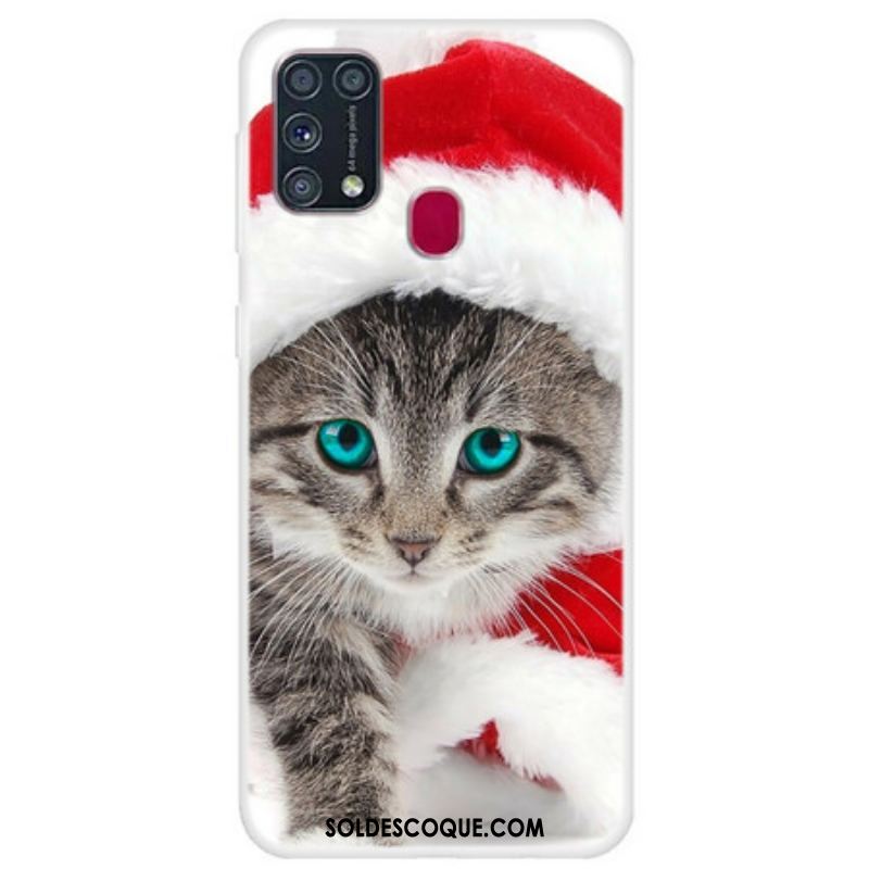 Coque Samsung Galaxy M31 Chat de Noël