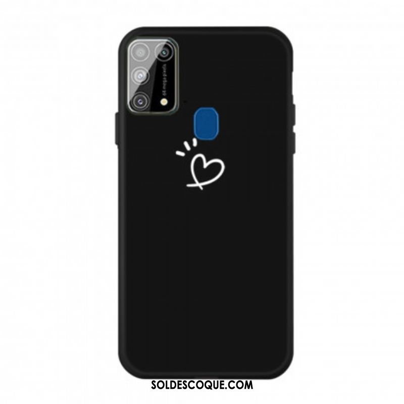 Coque Samsung Galaxy M31 Silicone Coeur Battant