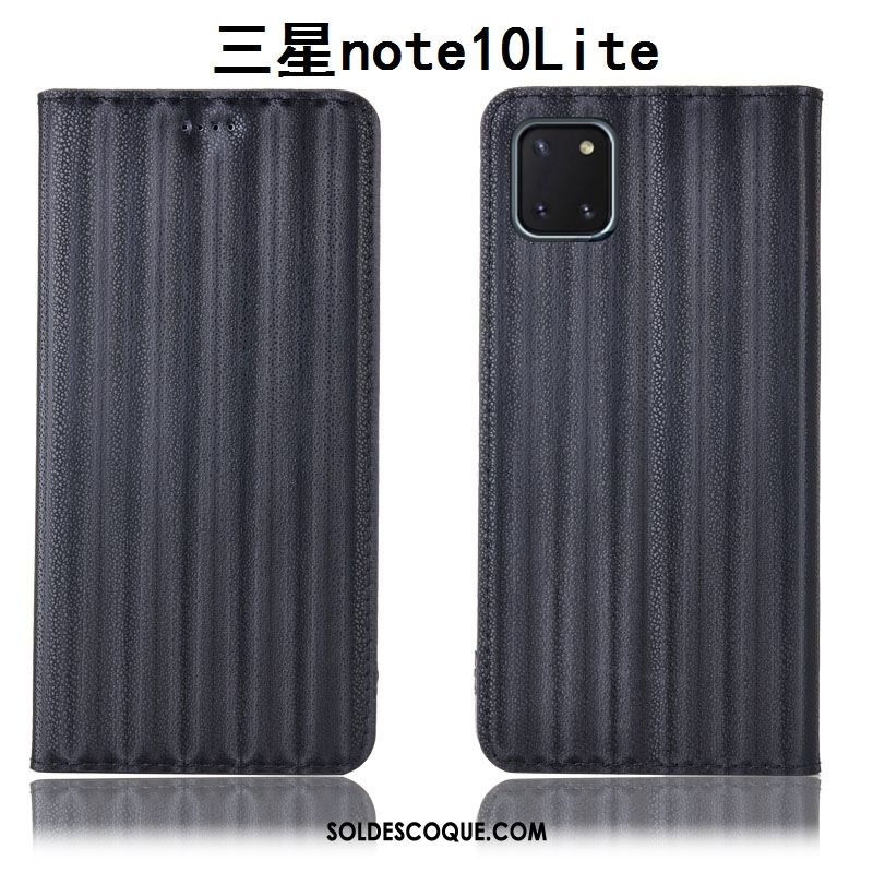 Coque Samsung Galaxy Note 10 Lite Incassable Téléphone Portable Étui En Cuir Protection Noir France