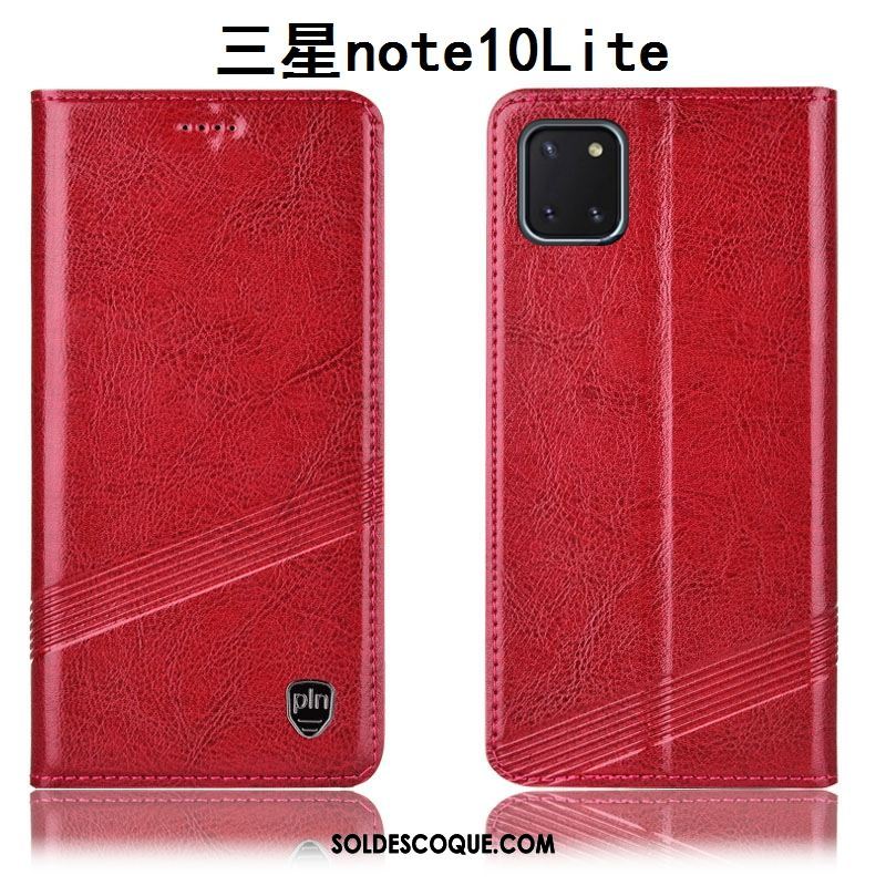 Coque Samsung Galaxy Note 10 Lite Étui Étui En Cuir Rouge Tout Compris Protection En Ligne