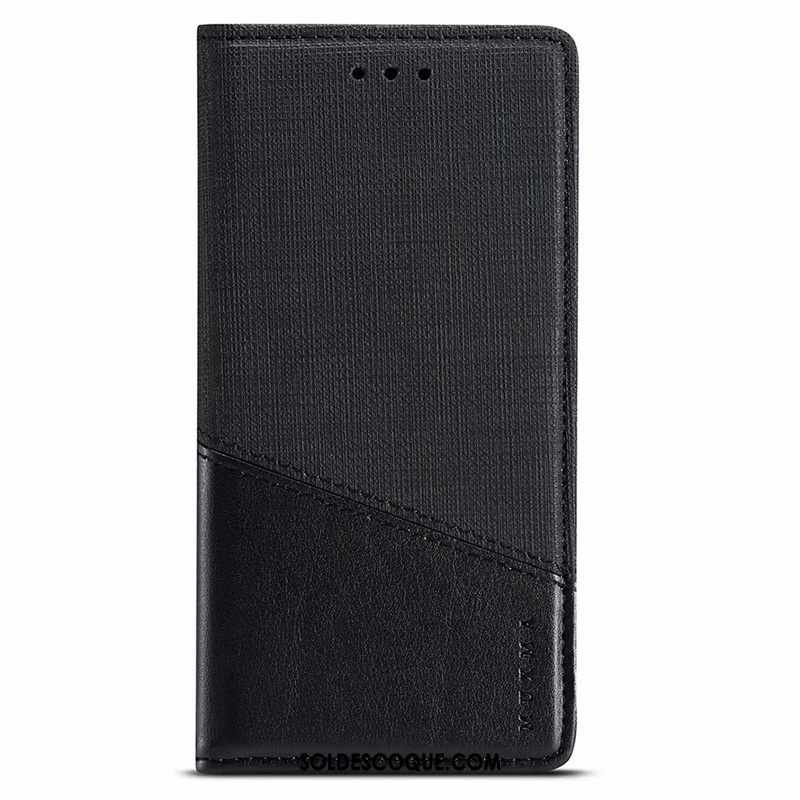 Coque Samsung Galaxy Note 10+ Noir Téléphone Portable Clamshell Tissu Modèle Fleurie Pas Cher