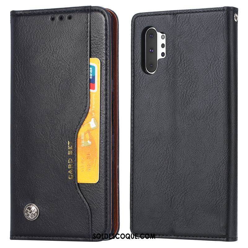 Coque Samsung Galaxy Note 10+ Étoile Téléphone Portable Noir Étui En Cuir En Ligne